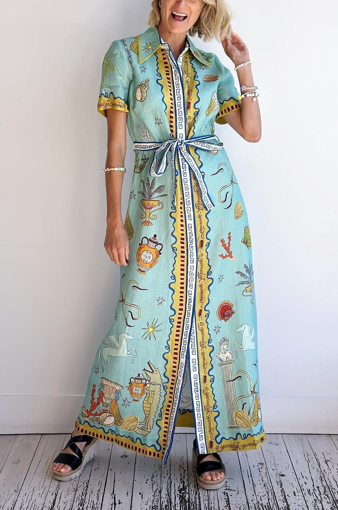 Floral Printed Summer Shirtdress