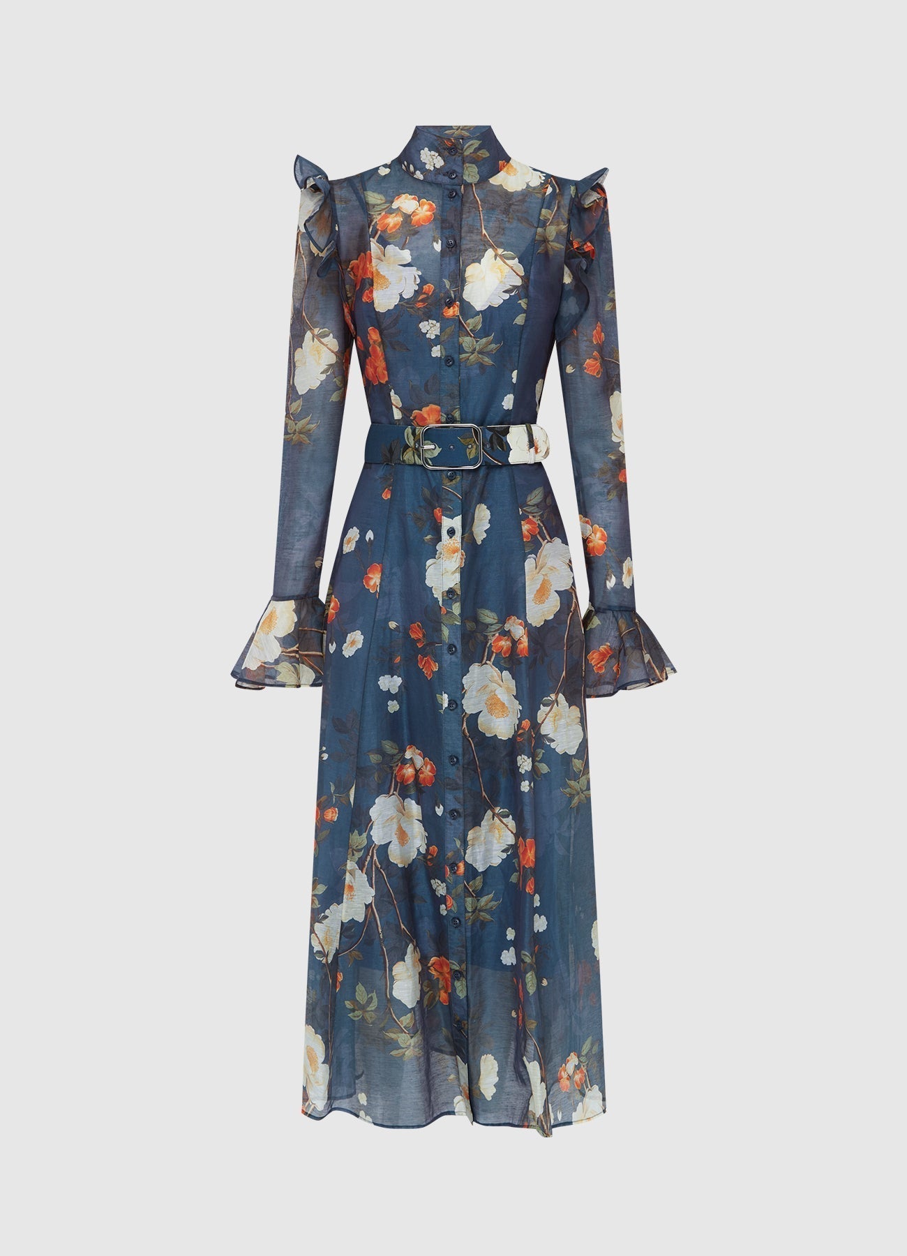 Butterfly Sleeve Midi Dress - Pear Blossom Print