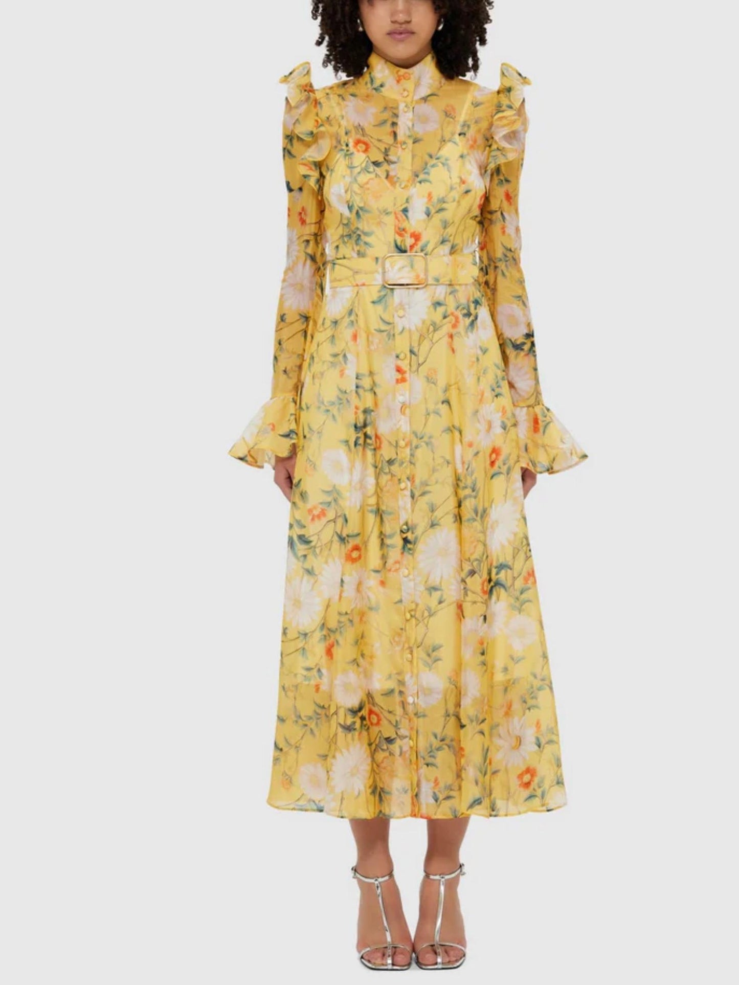 Butterfly Sleeve Midi Dress
