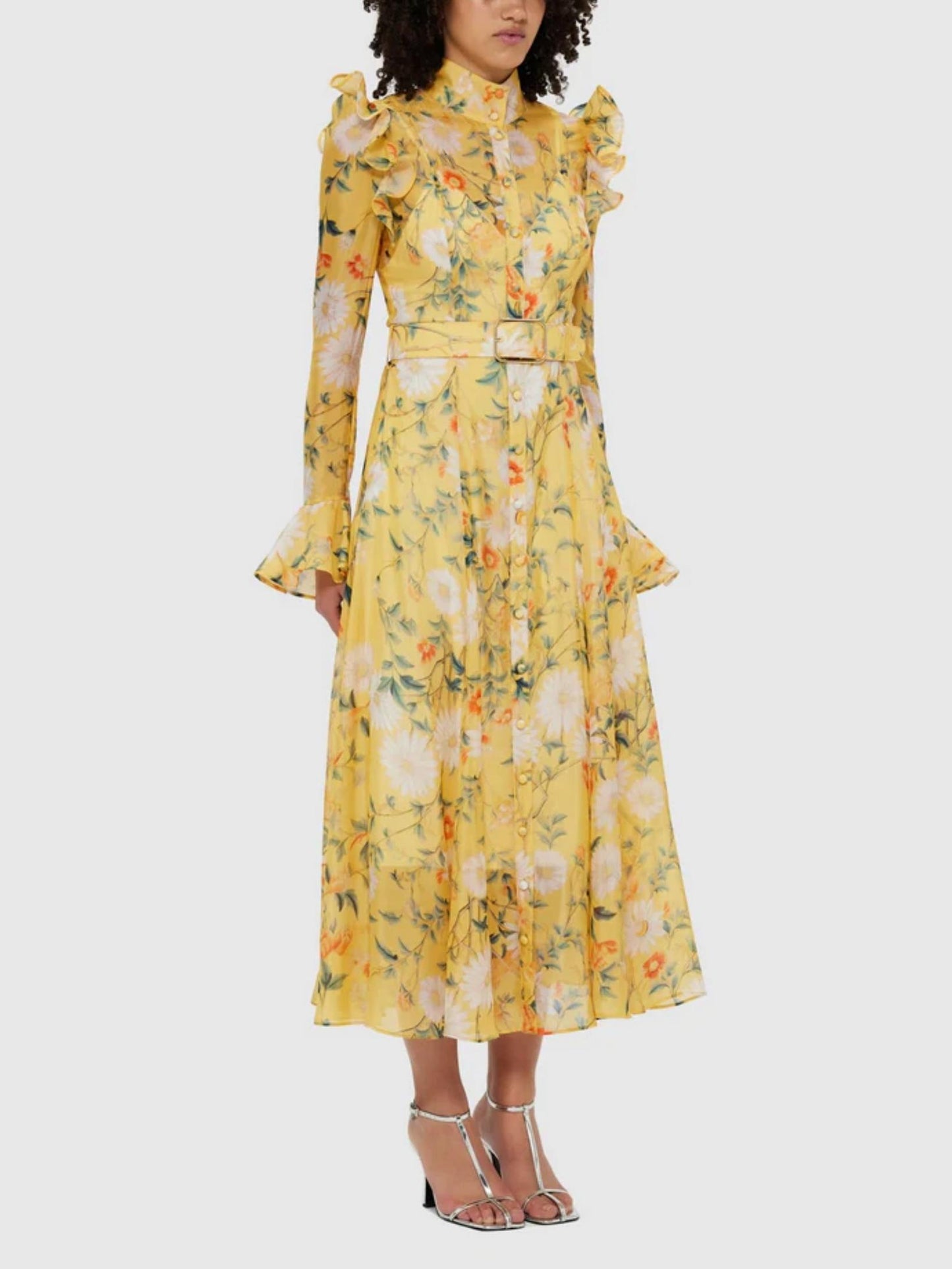 Butterfly Sleeve Midi Dress