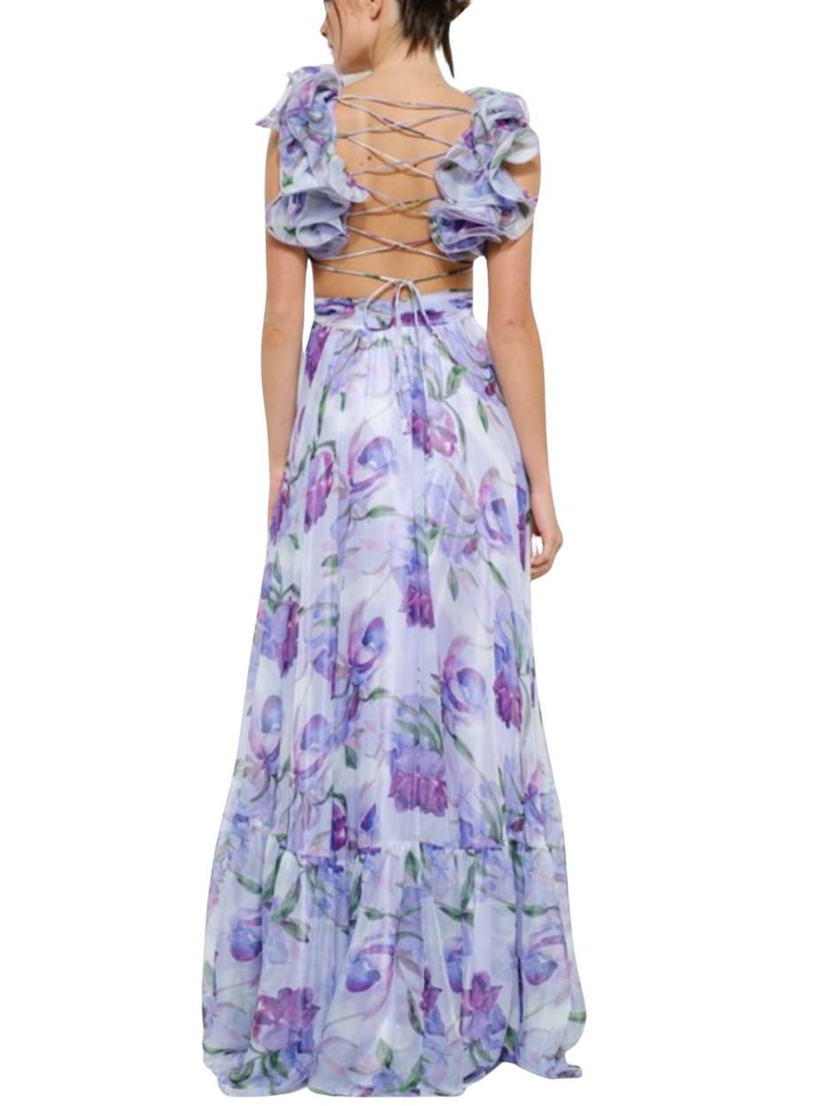 V-neckline Adjustable Straps Maxi Dress