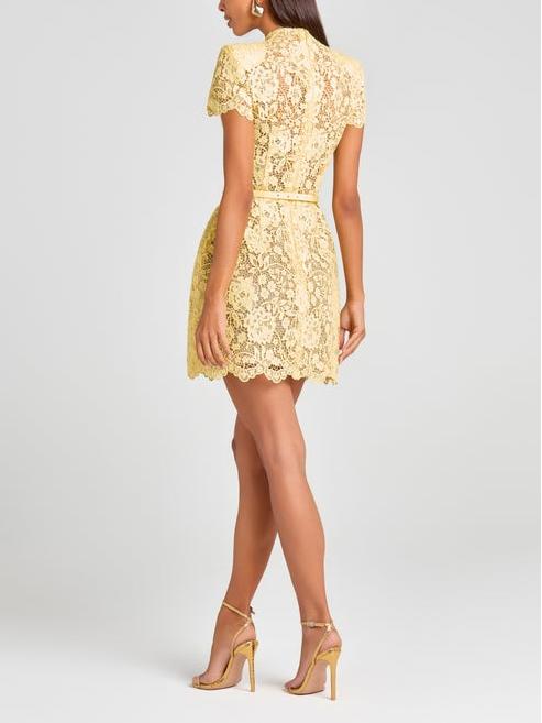 Yellow Lace Mini Dress