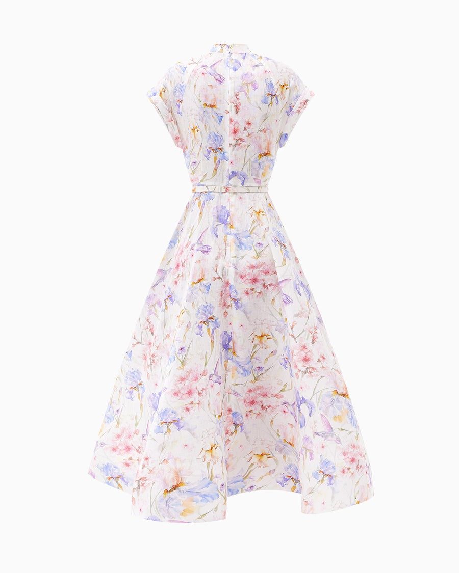 Waist-Cinching Belt Midi Dress