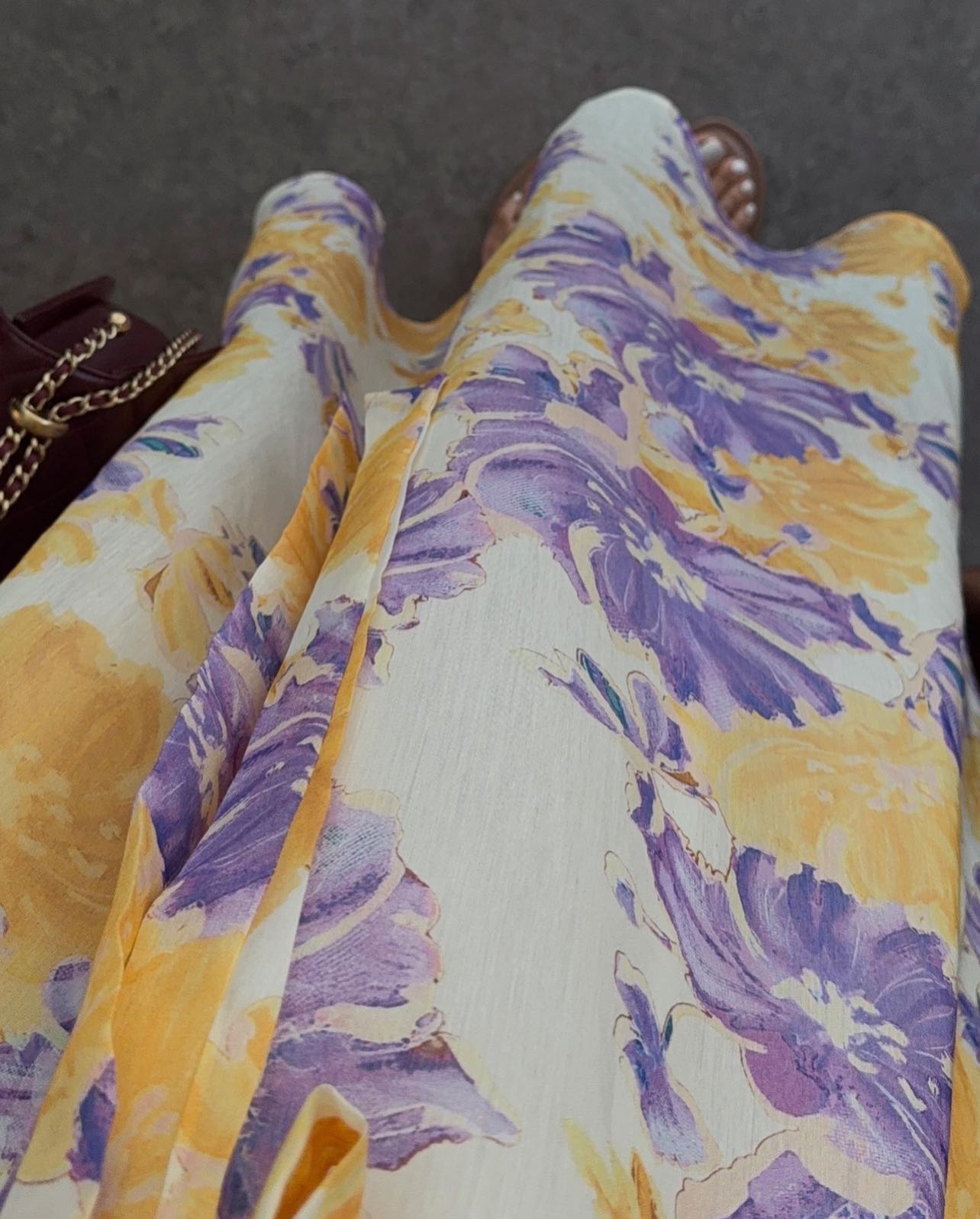 Ruffled Lilac Floral Premium Dress