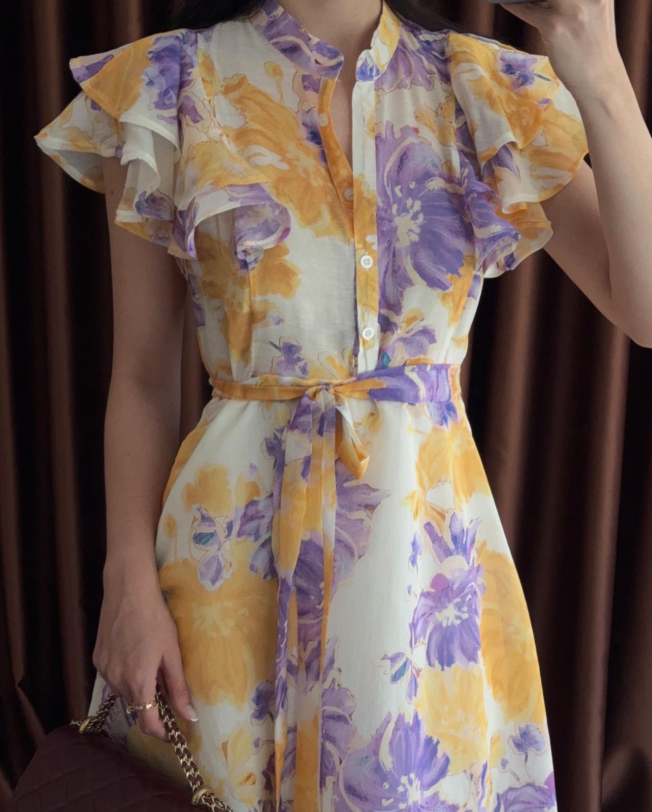 Ruffled Lilac Floral Premium Dress