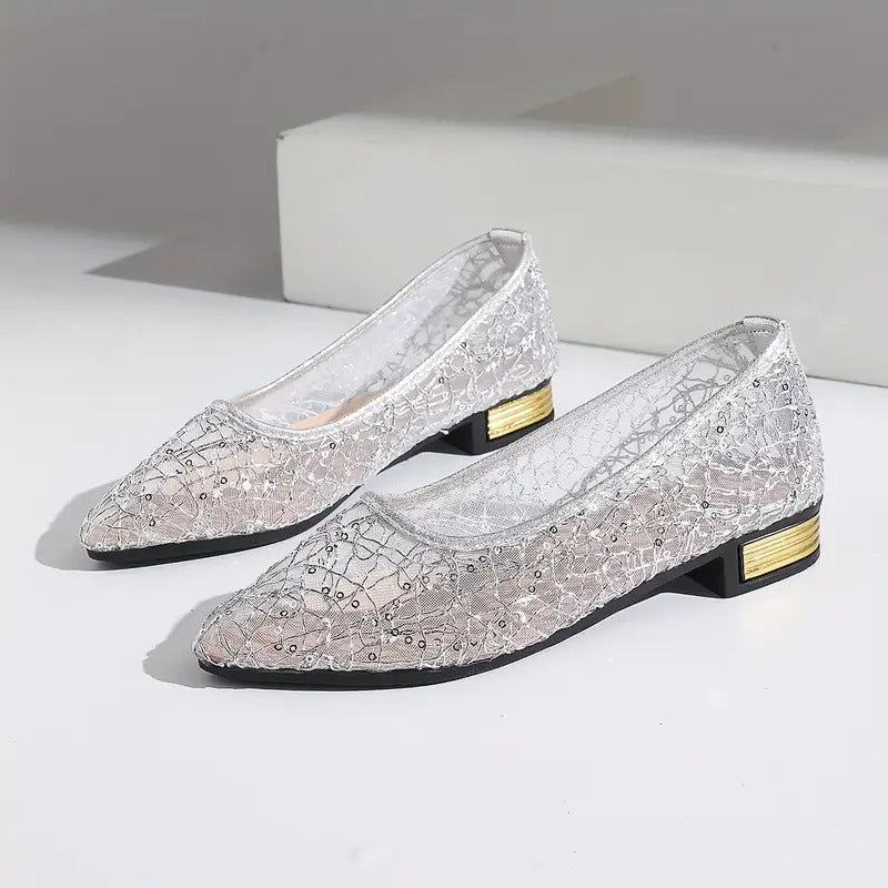 Women's Lace Ballet Mary Janes Flats