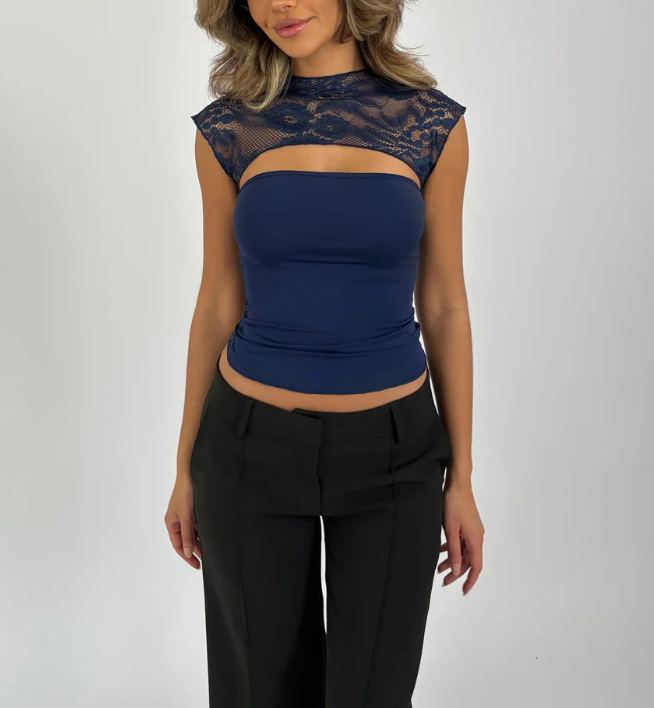 Highly Stretchable Lace Top