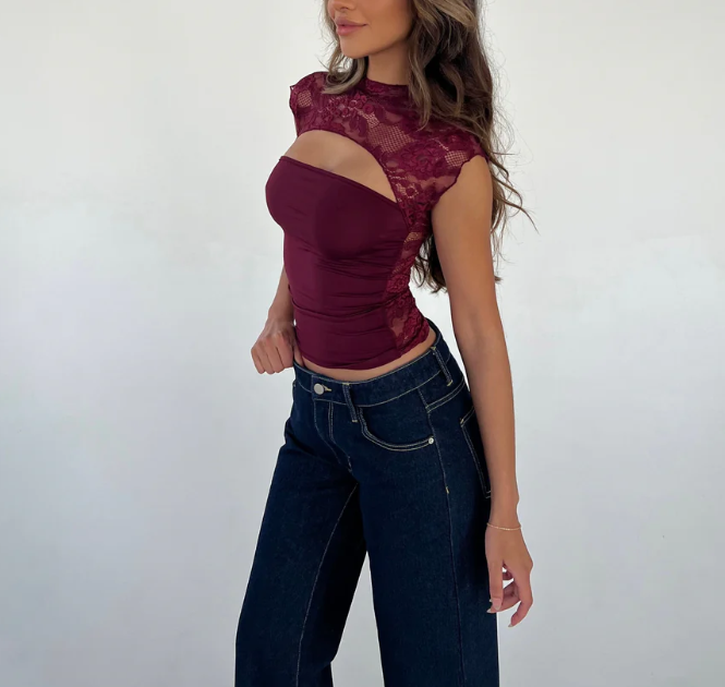 Highly Stretchable Lace Top