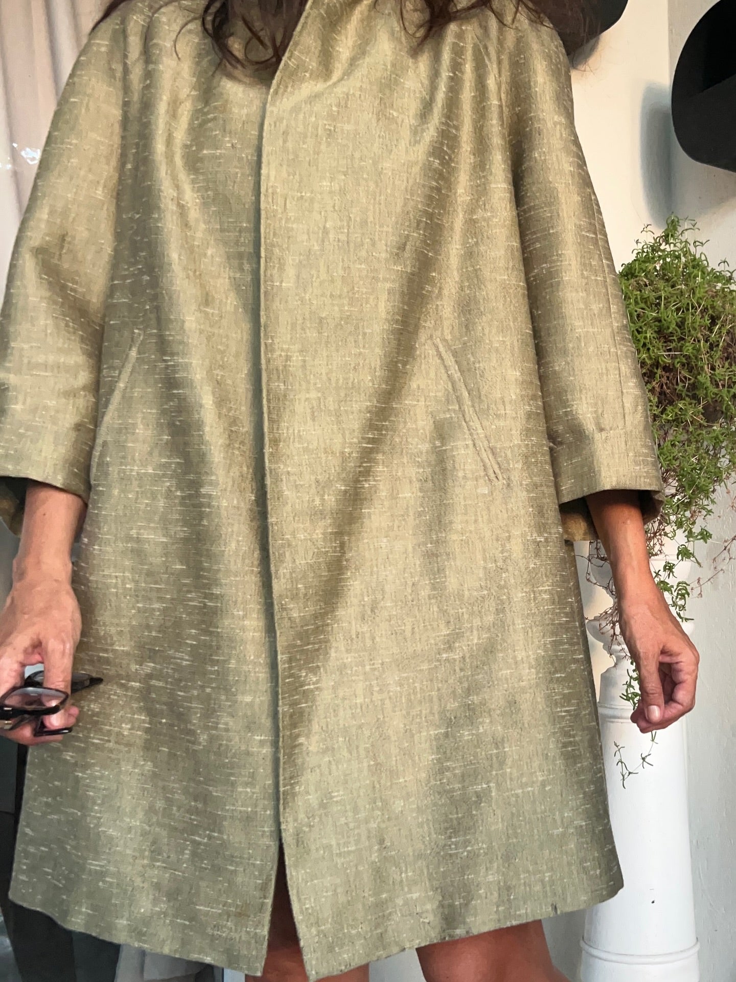 3/4 Sleeves Olive Green Coat