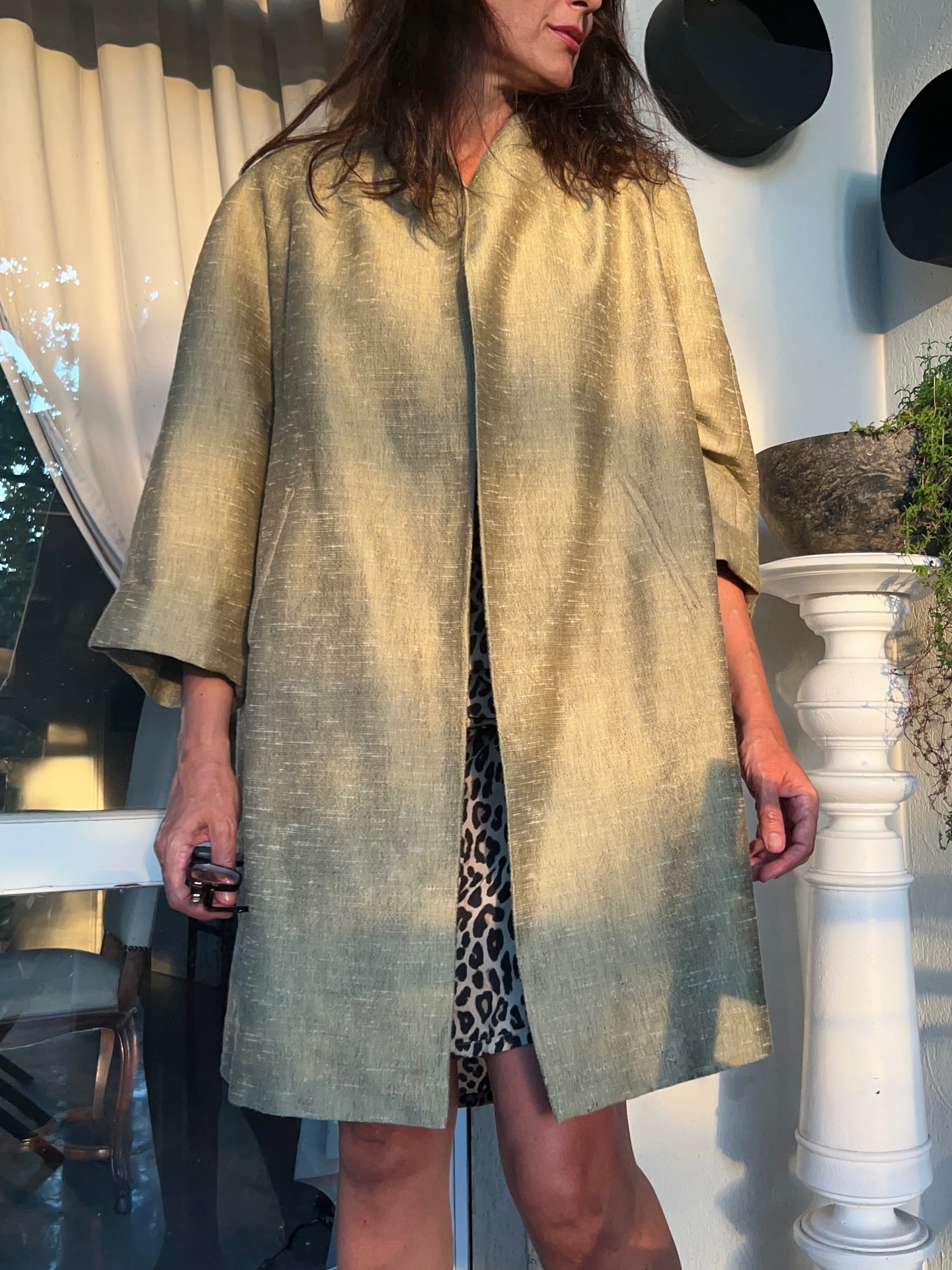 3/4 Sleeves Olive Green Coat