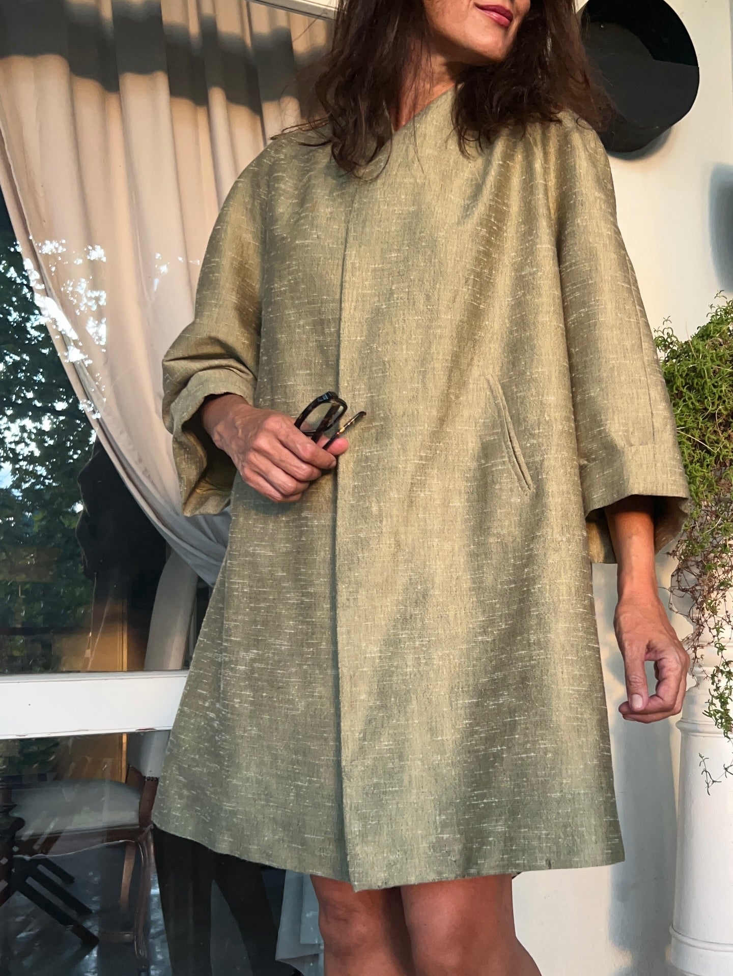 3/4 Sleeves Olive Green Coat