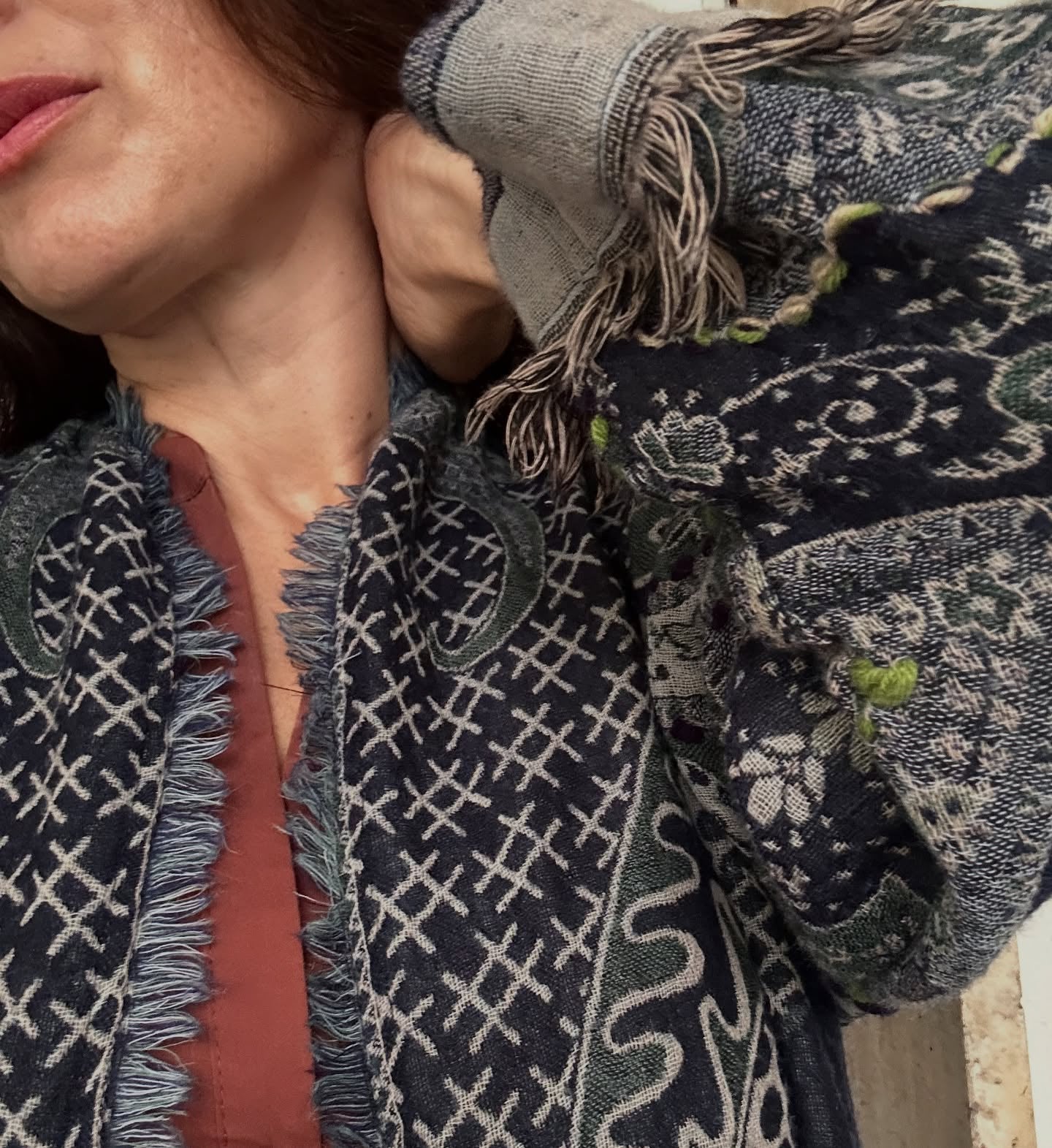Blue Wool Trench Coat