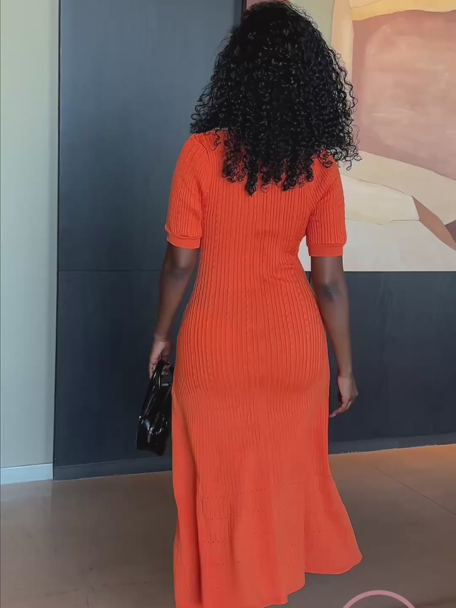 Contrast Knit Dress
