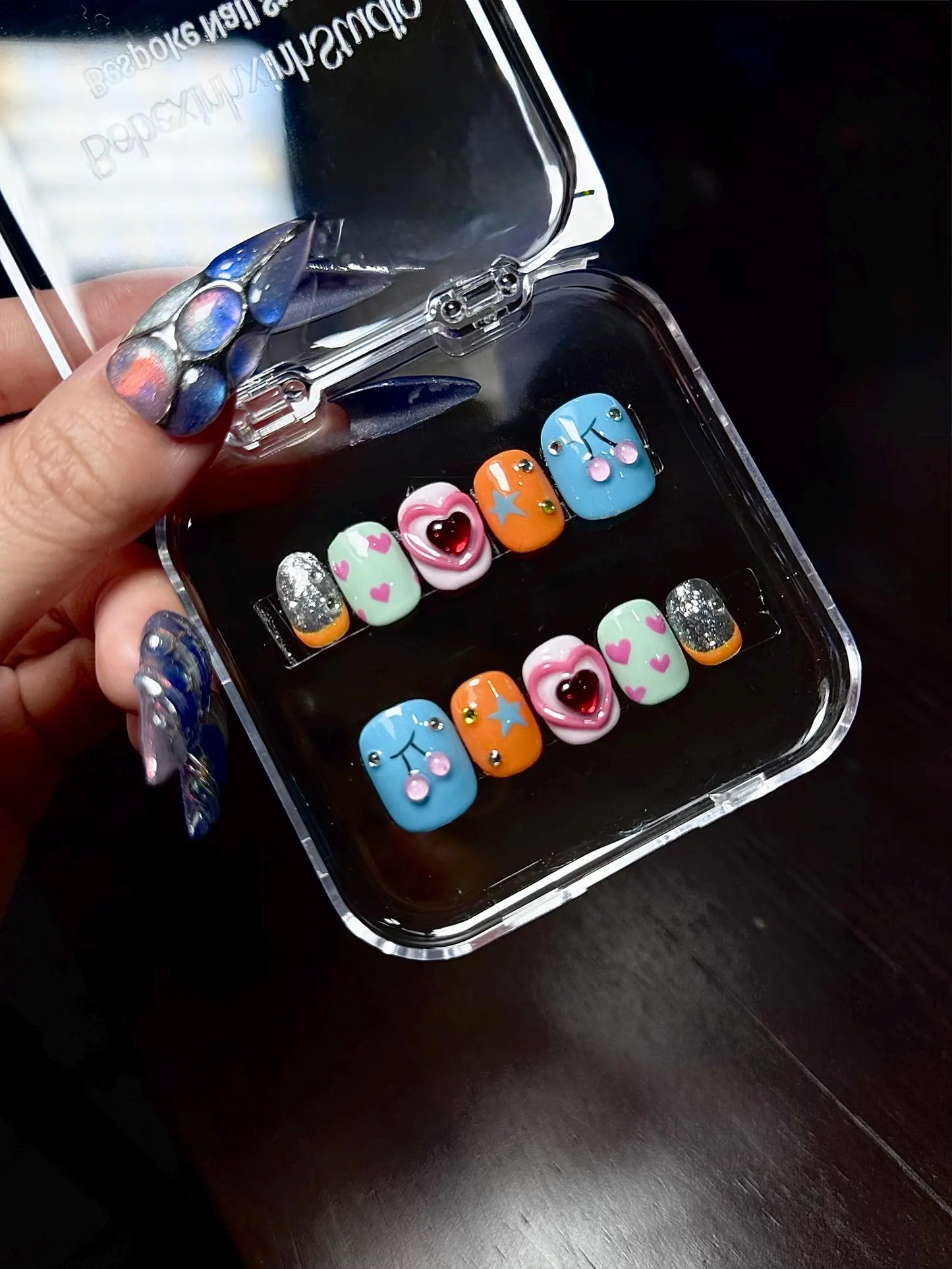 Pastel Pop Heart Press On Nails