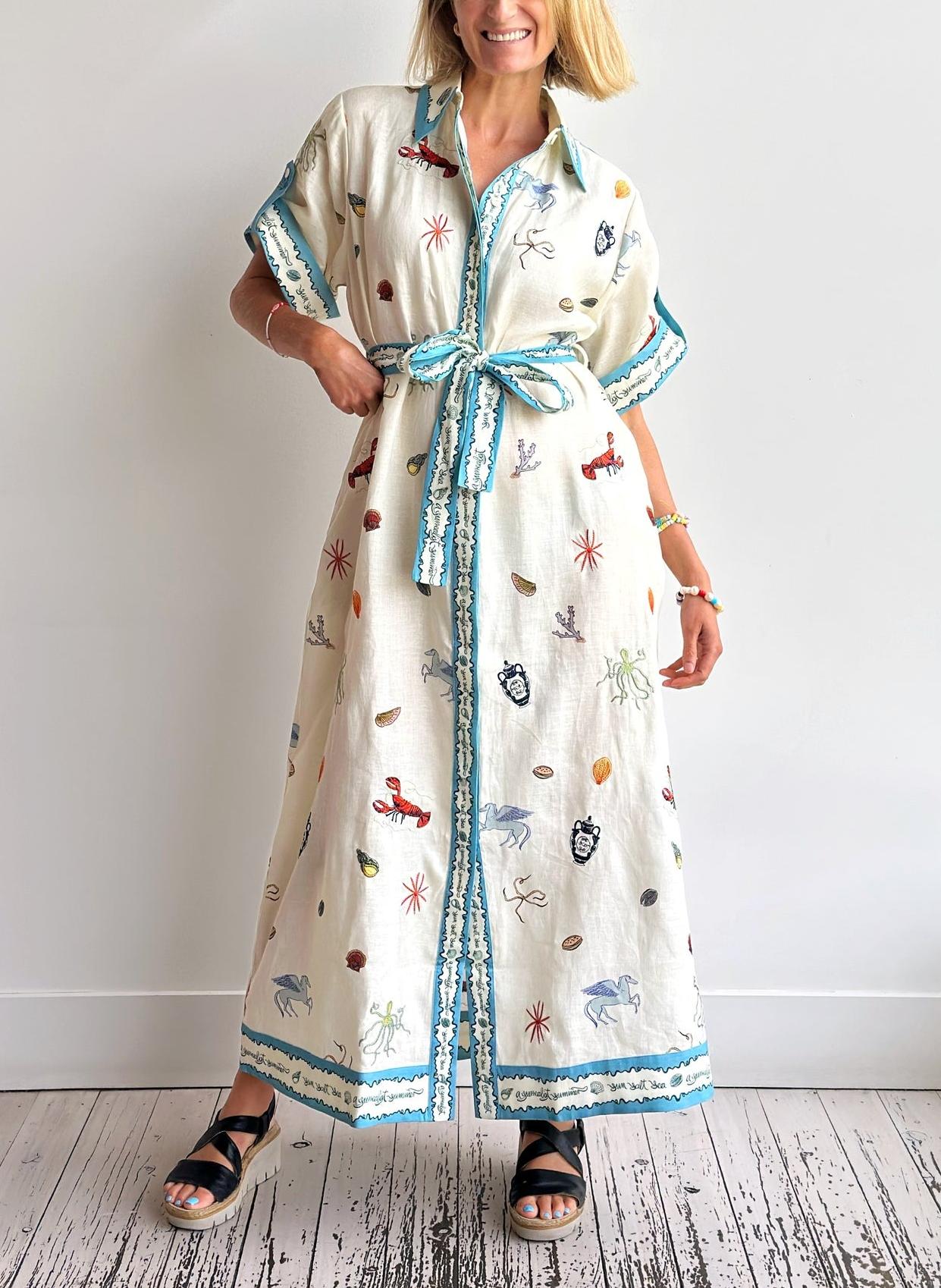 Sandy Embroidered Shirtdress
