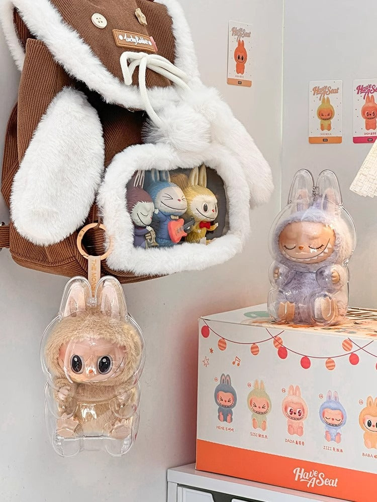 LABUBU Protective Case for Exciting Macaron Standing&Sitting Figure(NO Doll)