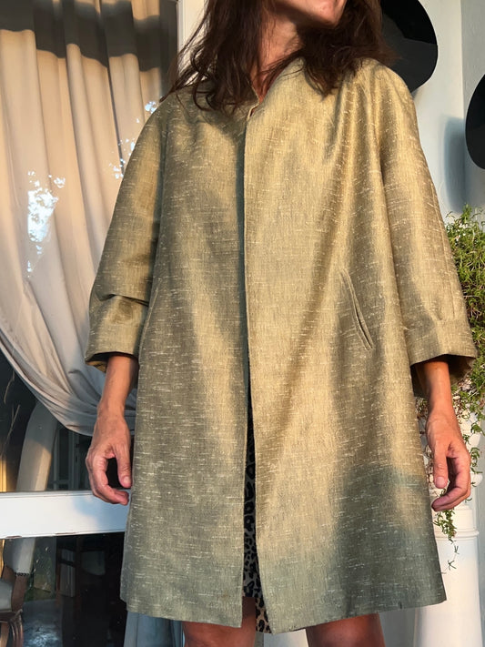 3/4 Sleeves Olive Green Coat