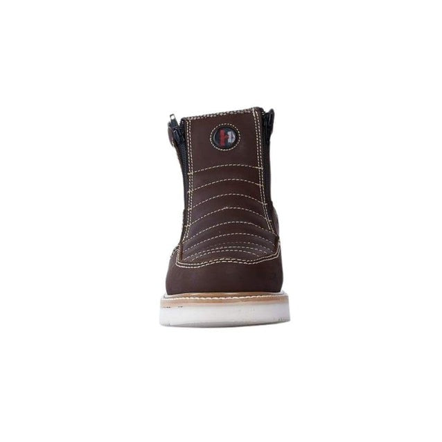 Steel Toe Zipper Leather Work Boots