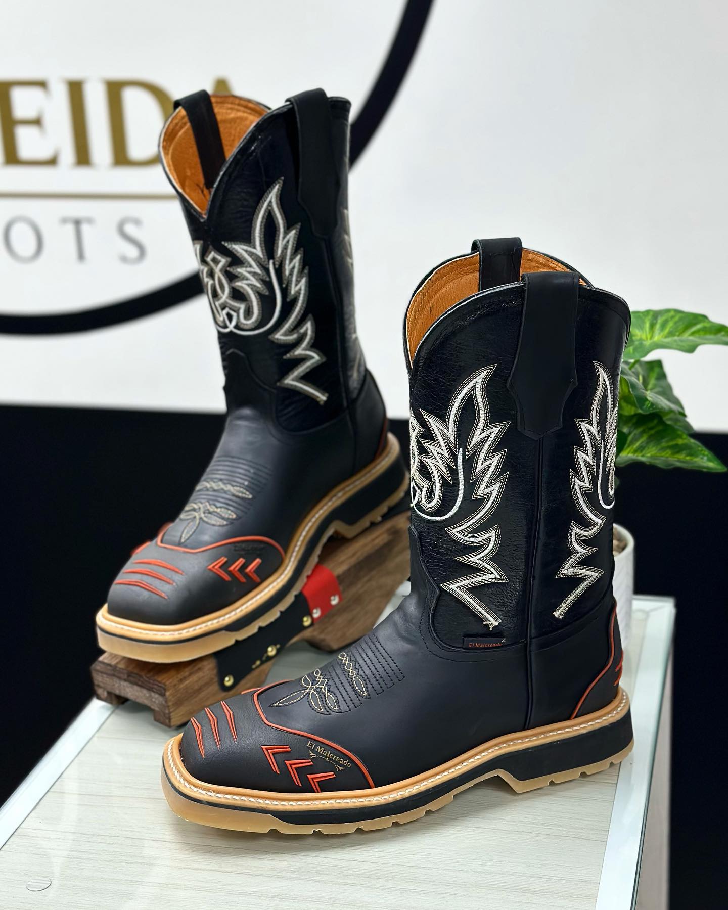 Black Boxer Bulldog Tall Boots