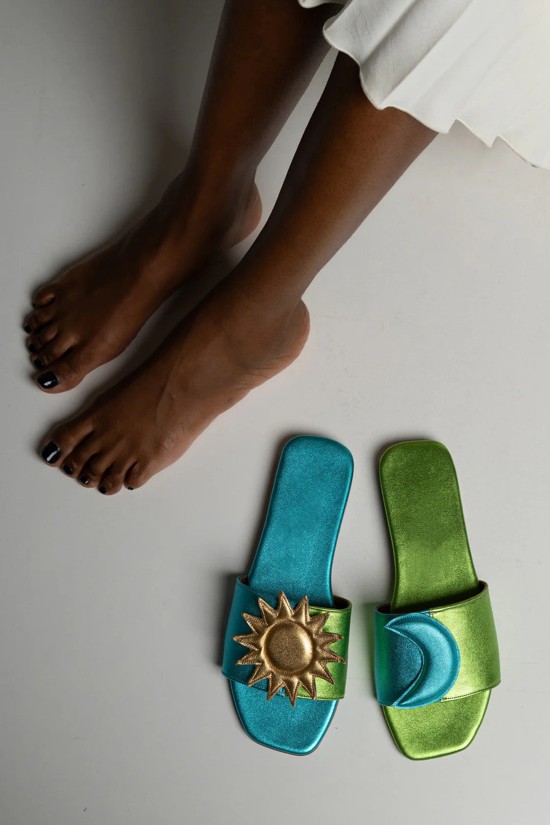 Sun and Crescent Moon Sandals