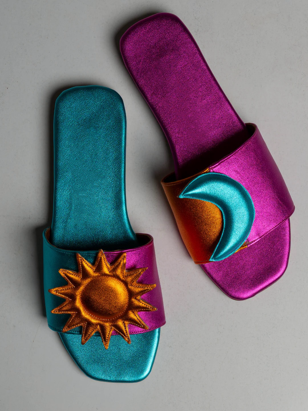 Sun and Crescent Moon Sandals