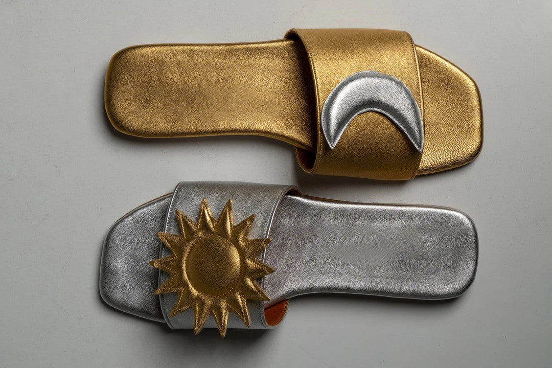 Sun and Crescent Moon Sandals