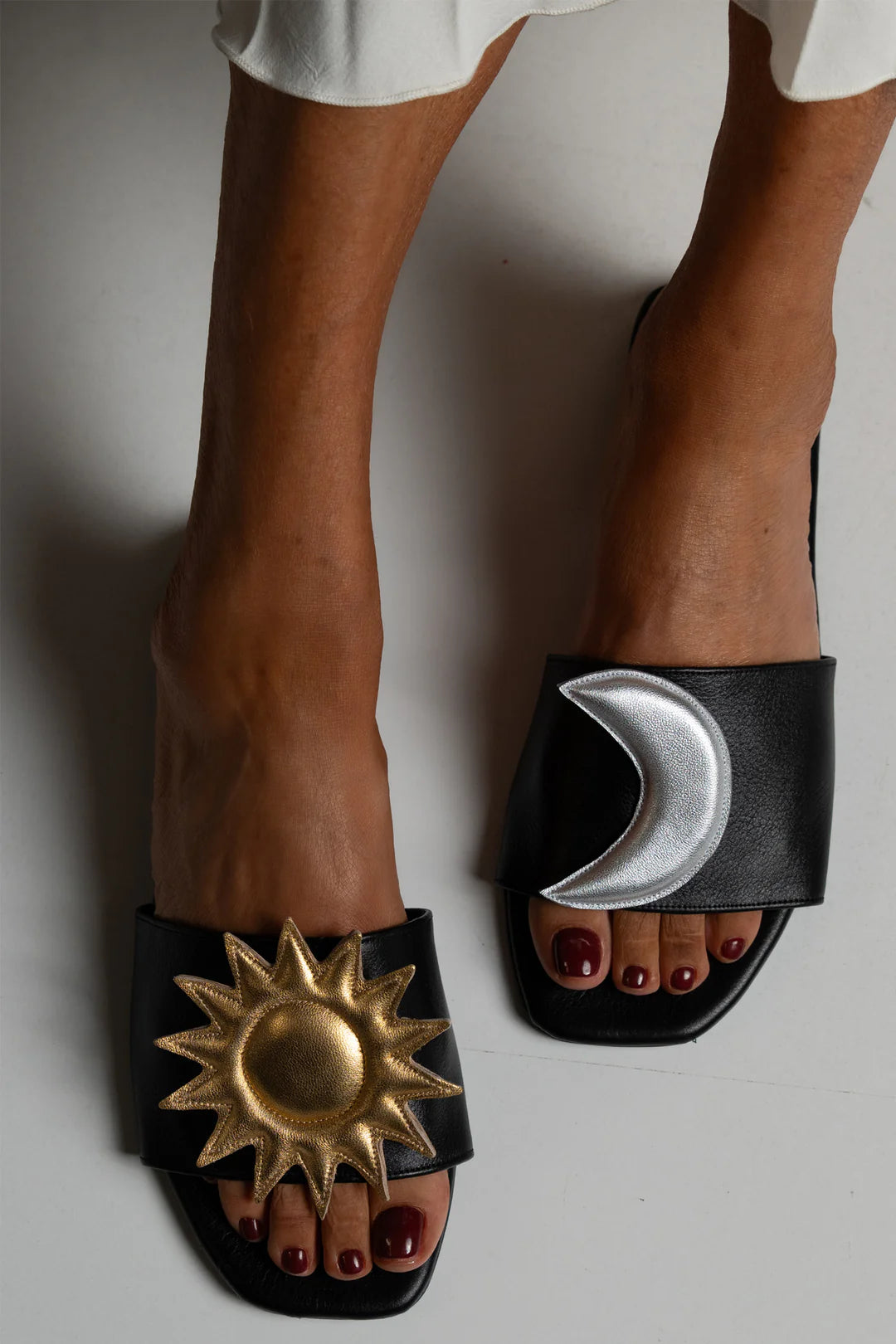Sun and Crescent Moon Sandals