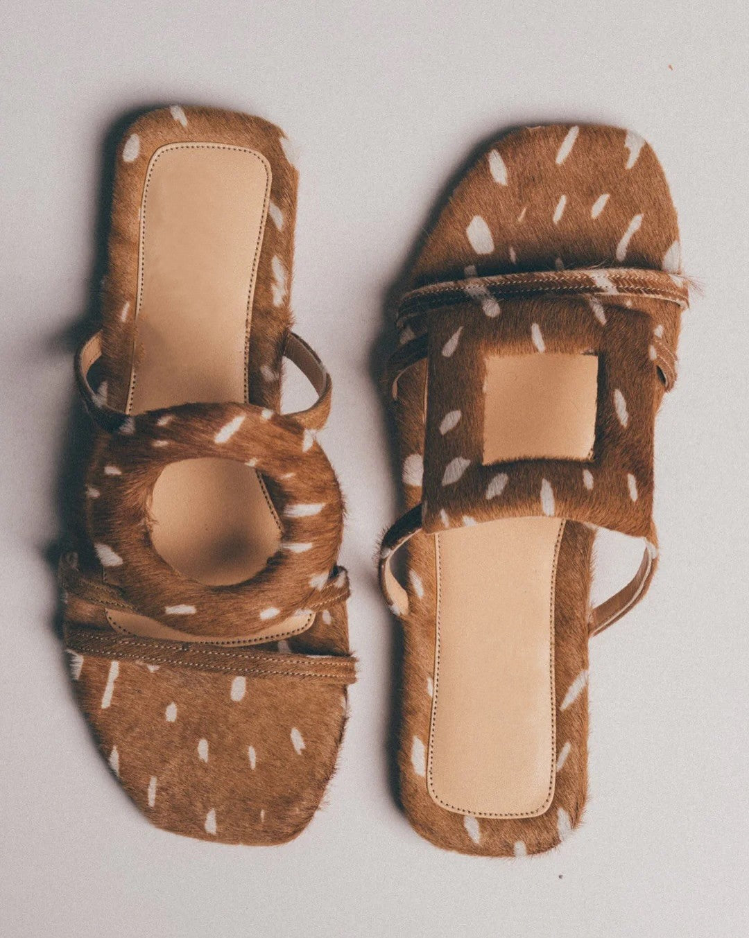 Forest Cowhide Leather Sandals