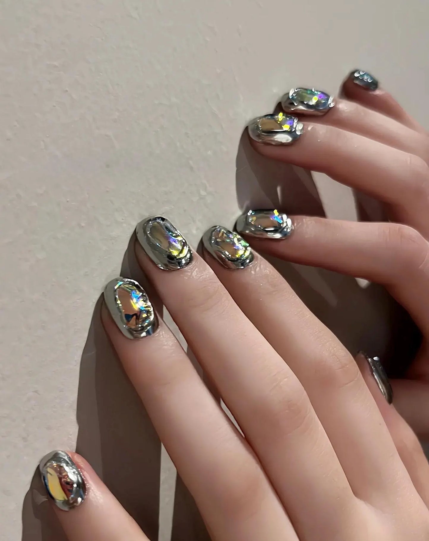 Liquid Chrome Press On Nails