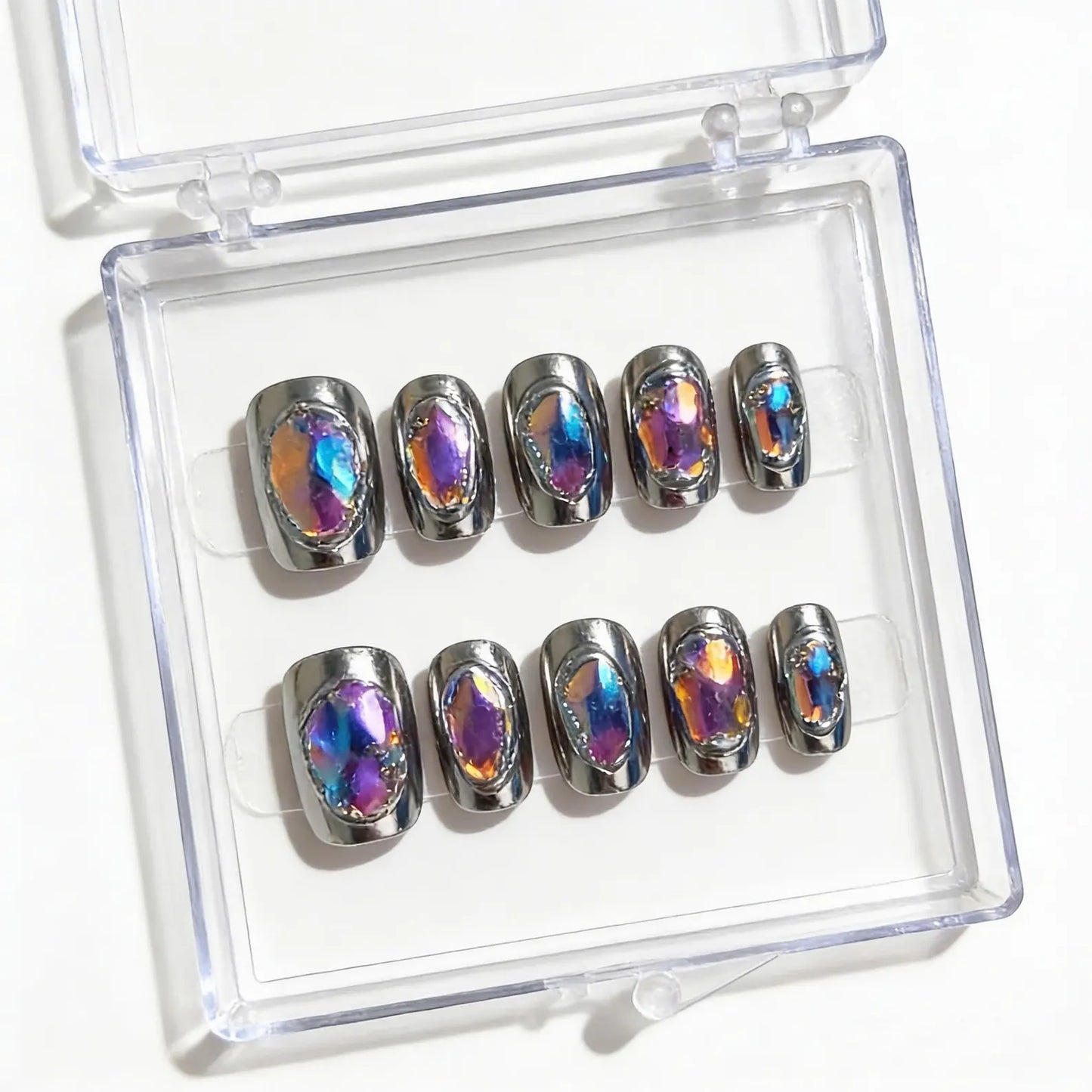 Liquid Chrome Press On Nails