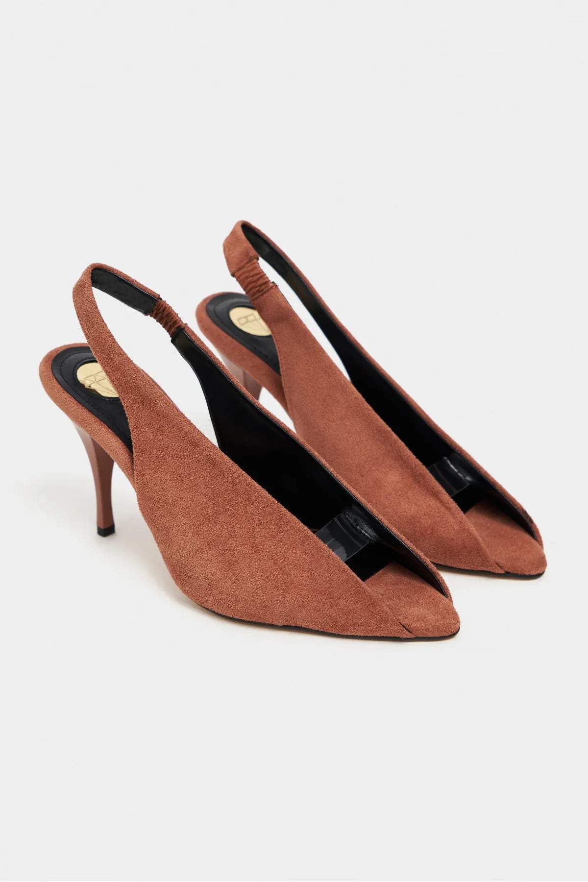 Sheer Suede Pointed-Toe High Heels